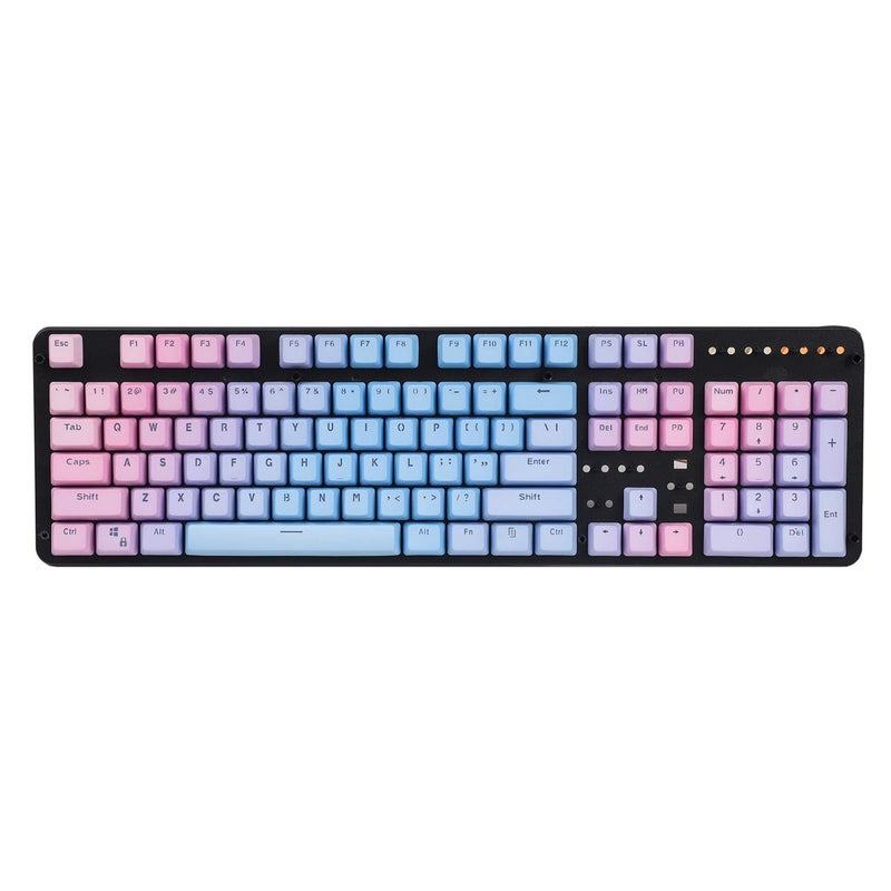 YMDK Double Shot 104 Dyed PBT Shine Through Keyset OEM Profile Keycap Set for Cherry MX Switches Mechanical Keyboard 104 87 61,Sunset Gradient (Only Keycap) - Image 1